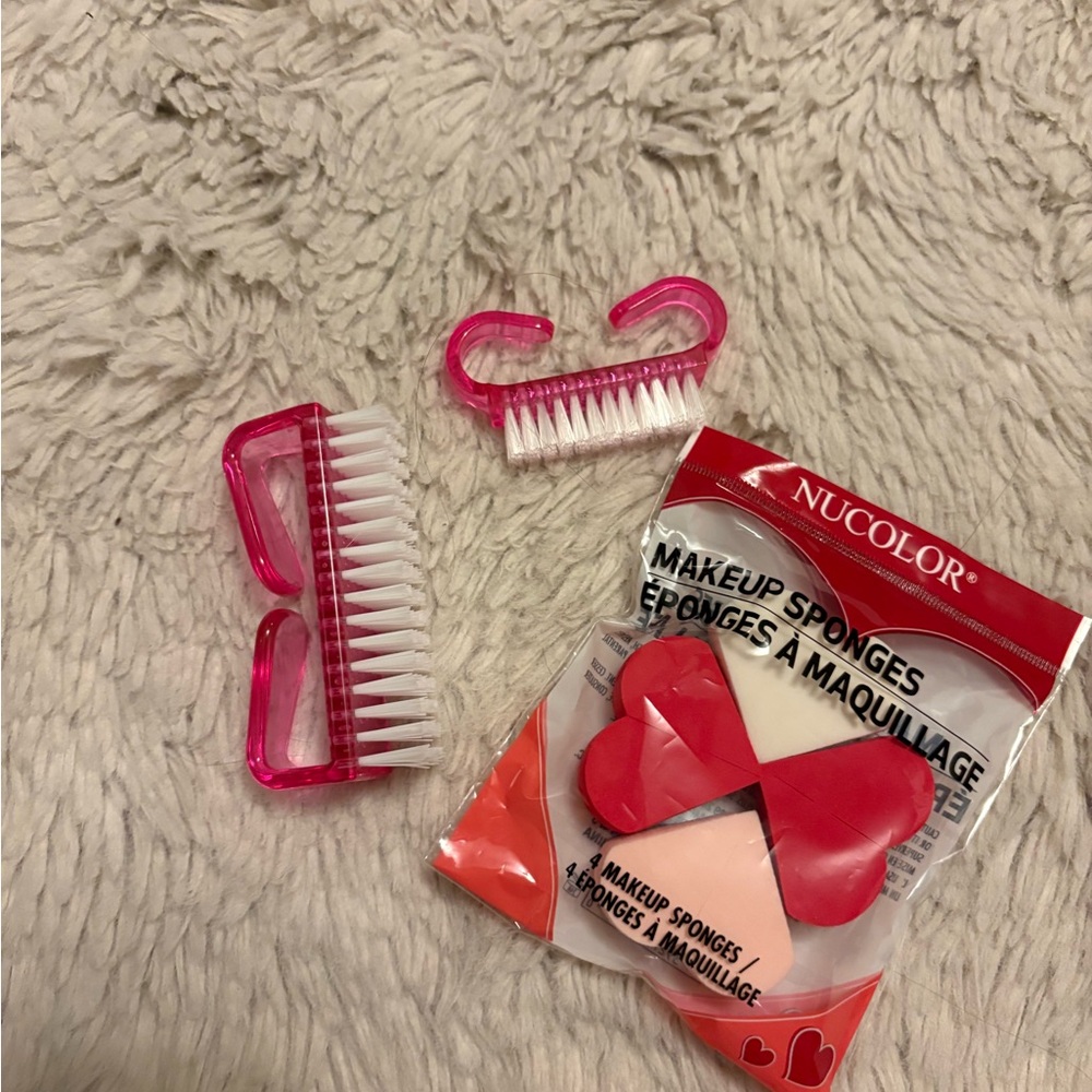 Pink Skincare Brush and Sponge Set